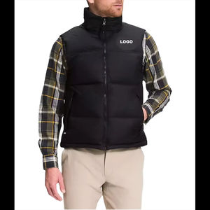Gilet matelassé sans manches pour homme avec logo personnalisé, épais, fermeture éclair, rembourré en coton, léger, pour l'hiver - Product Image 2