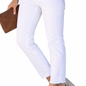 Jeans de Mezclilla Casuales de Cintura Alta para Mujer, Corte Ajustado, Transpirables, Rectos, Pantalones de Verano, OEM Personalizados - Product Image 5