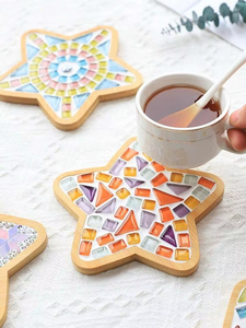 Ensemble de sous-verres en mosaïque faits à la main TCE, vaisselle décorative haut de gamme, sous-verres résistants à la chaleur pour la maison, le bureau, les cadeaux et les fournitures en gros - Product Image 5