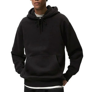 Sudadera con Capucha Negra para Hombre, Estilo Oversize, Casual, Manga Larga, con Bolsillo Canguro, de Felpa, Estilo Urbano - Product Image 6