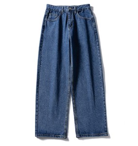 Jean droit homme couleur unie personnalisé style Hip Hop, respirant, écologique, taille mi-haute, léger, toutes saisons - Product Image 4