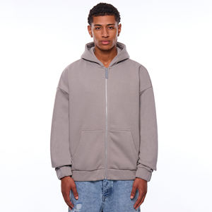Vente en gros de sweats à capuche zippés personnalisés grande taille en polaire avec impression numérique et broderie, chauds et surdimensionnés pour hommes - Product Image 1