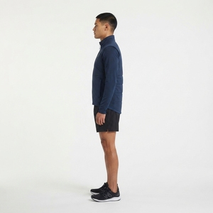 Gilet de course léger coupe-vent pour homme, en tissu Performance Blend, entièrement zippé, bleu marine foncé, fabricant OEM de vêtements de sport - Product Image 3