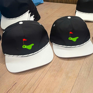 Gorra de Béisbol Personalizada con Logotipo Bordado en Parche, Visera Plana, Sin Estructura, 5 Paneles, Gorras Clásicas con Cuerda - Product Image 1