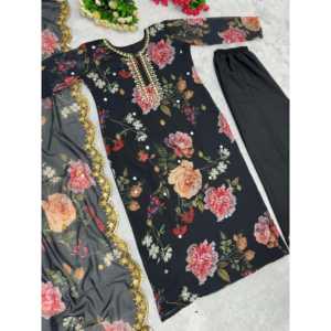 Hermoso conjunto de top y dupatta de rayón para fiesta, estilo salwar kameez - Product Image 4