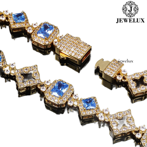 Premium Quality Women's Gold Plated <b>Statement</b> <b>Necklace</b> Moissanite Geometric Link Chain Luxury Party Jewelry For Export - Product Image 1