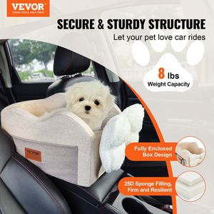 Siège console central pour petit chien avec laisse à clipser sur l'accoudoir de voiture et housse de siège arrière pour animaux de compagnie avec fonctions réglables - Product Image 2