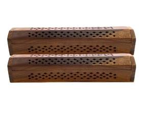 Surlacer l'image pour zoomer - Boîte à encens en bois, brûleur d'encens triangulaire, brûleur d'encens en forme de pyramide, brûleur de bahour en bois - Product Image 3