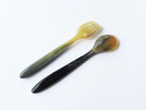 Small Handmade Horn Spoon with Bone Handle 16cm Natural Tableware Spoon At Best Price - Product Image 3