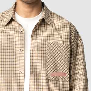 Blazer en toile à carreaux surdimensionné pour hommes, vente en gros, sur mesure, chemise-veste en coton à manches longues, multicolore, fabrication OEM ODM en vrac - Product Image 5