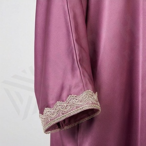 OEM Wholesale Abaya Modest Elegant Bat Sleeve Shining <b>Sparkly</b> Satin Women Muslim Dress High Quality Fashion Factory Supply - Product Image 5
