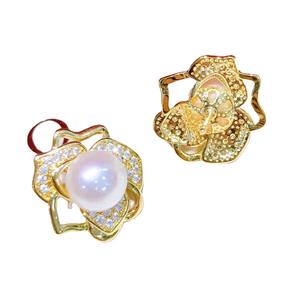 Pendientes de Perlas de Agua Dulce Naturales de 8-9 mm, Nuevo Lanzamiento de Haoshi, Cuentas de Zhuji Mantou, Joyería con Elegante Diseño de Flores - Product Image 5