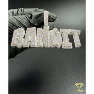 Collier Hip Hop de Luxe « BANDIT » avec Pendentif Sertie de Diamants Moissanite, Chaîne Bling, Cadeau Tendance - Product Image 5