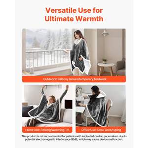 Portable Robe <b>Hoodie</b> for Women Wearable Heated <b>Electric</b> Shawl 5 Levels Heating 3H Auto Shut-Off Overheat Protection for Mom - Product Image 6