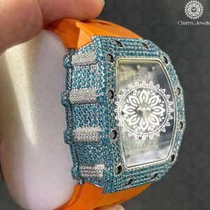 Montre de luxe pour homme Charm Jewels, boîtier en acier inoxydable de 40 mm, mouvement mécanique analogique en verre, résistance à l'eau 10 bars, date automatique, fonction push - Product Image 4