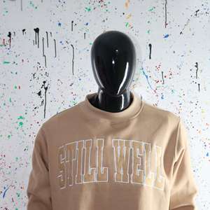 Sudadera de cuello alto STILL WELL SAND 100% con apliques bordados de SAND, sudadera de cuello ancho con hilos finos. - Product Image 4