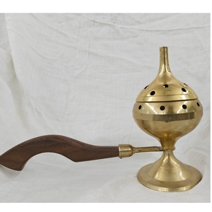 Brûleur Dhuna en laiton pour encens traditionnel Loban Dhoop Dani Sambrani, support Dhuni pour Pooja, rituels spirituels et maison - Product Image 4
