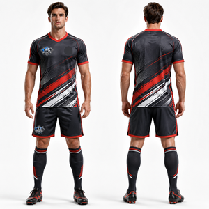 Tenue de football tendance en gros : Maillot haute performance en polyester double tricoté, anti-transpiration, extensible et durable, prêt pour les matchs – Excellence garantie - Product Image 1