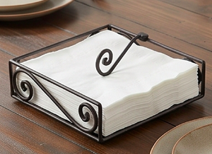 Porta pañuelos de hierro sólido, color negro, diseño elegante, perfecto para guardar servilletas de mesa y como accesorio de decoración elegante para el hogar. - Product Image 5