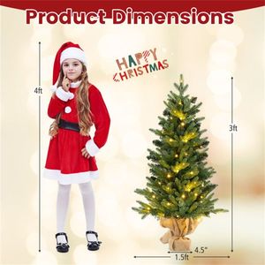 3FT <b>Tabletop</b> Christmas <b>Tree</b> with 363 PE+PVC Branch Tips & 50 Warm White LEDs Cordless Control Box for Easy Placement - Product Image 1