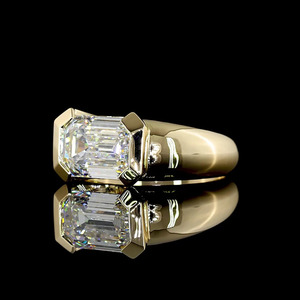 <b>Emerald</b> Cut IGI Lab Grown Diamond Solitaire <b>Mens</b> Wedding Engagement Rhodium Statement <b>Ring</b> 10K 14K 18K Gold 925 935 Silver - Product Image 4