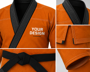 Kimono de BJJ Personalizado, Naranja, de Algodón, Transpirable, Ligero, Uniforme de Artes Marciales para Entrenamiento, Talla Adulto para Hombre, OEM, ODM - Product Image 3