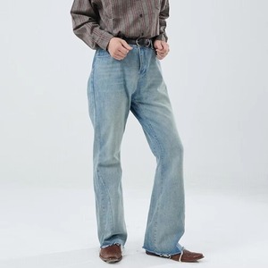 Pantalon en jean taille haute pour homme, coupe crayon, uni, ajusté, extensible, délavé, respirant, séchage rapide, écologique, léger, décontracté, OEM 100% - Product Image 6