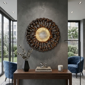 Lampe murale LED en teck Elura de luxe, style décoratif moderne pour l'intérieur de la maison, chambre à coucher, salon, hôtel - Product Image 5