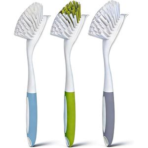 Set di 3 Spazzole per Piatti con Setole Rigide e Manico per Pulizia di Piatti, Pentole, Padelle, Lavello e Ghisa - Product Image 1