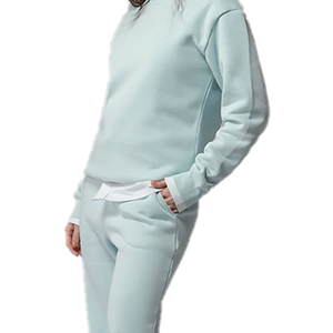 ชุดวอร์มผ้าฟลีซสำหรับผู้หญิงสไตล์นักศึกษาหญิง ฤดูหนาว แบบยืดได้ 2 ชิ้น ชุดลำลองใส่สบายๆ ขายส่ง รับผลิตตามแบบ OEM ออกแบบเองได้ - Product Image 2