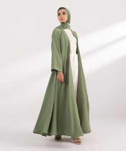 Abaya de Poliéster de Alta Calidad Estilo Turco para Mujer, Ropa Exterior Islámica, Anti-UV, Transpirable, Elástica en Cuatro Direcciones, Ligera, Casual, Cuello en V - Product Image 1