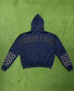 Sudadera con Capucha Personalizada con Pedrería Frontal, Transpirable, de Invierno, Estilo Urbano, para Mujer, 100% Algodón, Felpa Gruesa, de Alta Calidad - Product Image 4