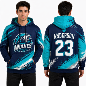 Sudadera con Capucha de Baloncesto para Hombre, Impresión por Sublimación, Logotipo del Equipo Personalizado, Ropa Deportiva Transpirable, Suministro del Fabricante OEM - Product Image 1