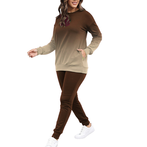 Ensemble de survêtement décontracté d'hiver pour homme, deux pièces, haut à col rond et pantalon en polaire antibactérien à manches longues - Product Image 4