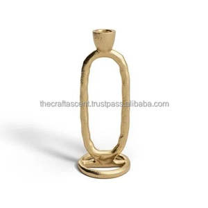Supports de bougies en laiton doré de luxe en gros, décoration d'intérieur, porte-bougies de Noël faits à la main sur mesure pour la maison et le jardin, logo personnalisé - Product Image 1