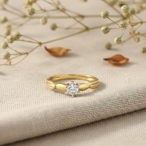 Anillo de compromiso y boda solitario de oro amarillo para mujer, hecho a mano, diseño personalizado, diamantes cultivados en laboratorio, proveedor de joyería clásica - Product Image 5