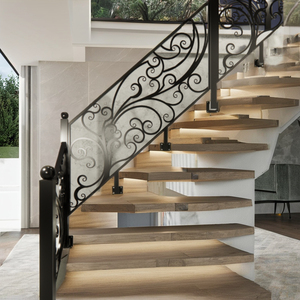 Rampe d'escalier décorative pour escaliers intérieurs en fer forgé artisanal pour intérieurs contemporains élégants pour maisons de luxe - Product Image 6