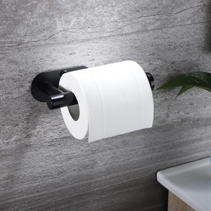 Self Adhesive Black <b>Toilet</b> Paper <b>Holder</b> <b>Wall</b> <b>Mount</b> <b>Toilet</b> <b>Roll</b> <b>Holder</b> No Drill Bathroom Tissue Dispenser Bathroom Accessory - Product Image 4