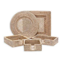 Assiette ronde en rotin de haute qualité, décoration de table rustique, tissée à la main par des artisans expérimentés du Vietnam