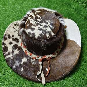 Chapeau de cowboy en cuir de vache véritable, chapeau western en cuir, chapeau en cuir de vache pour hommes, chapeau de cowboy vintage, chapeau de cowboy en cuir véritable - Product Image 5