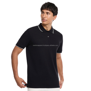 Nardon Apparel T-shirts polo à manches courtes en coton personnalisé 240g pour hommes T-shirts polo en tissu pour hommes - Product Image 3