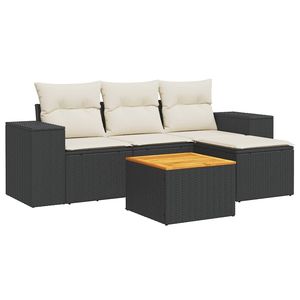 Ensemble de canapés de jardin blanc crème et noir - Product Image 2