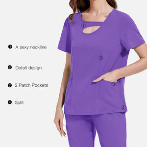 Scrubs <b>set</b> for <b>doctors</b> nurses hospital wear surgical scrubs <b>set</b> hospital medical scrubs suit breathable nursing uniform <b>set</b> - Product Image 3