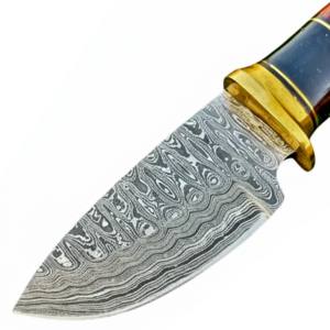 Cuchillo de Hoja Fija de Acero de Damasco, Duradero y Multiusos, para Campismo y Actividades al Aire Libre - Product Image 4