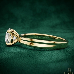 Bague de fiançailles solitaire en diamant rond de couleur D-E cultivé en laboratoire certifié IGI, or jaune 9KT 10KT 14KT 18KT, bague de luxe pour femmes - Product Image 2