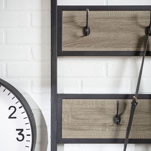 Driftwood rustico X-Back in metallo e legno sala albero con panca appendiabiti - Product Image 5
