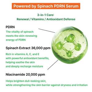 Un suero facial hipoalergénico premium con ingredientes derivados de espinaca y PDRN, basado en tecnología patentada. - Product Image 3