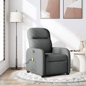 Fauteuil inclinable de massage en tissu gris foncé - Product Image 1