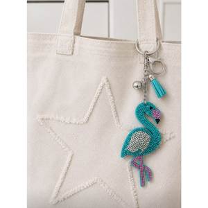 Porte-clés de créateur en perles de rocaille, breloque de sac brodée colorée, porte-clés perlé fait main élégant, décoration de sac à main raffinée - Product Image 1