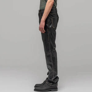 Precios al por Mayor, Pantalones de Lona Rectos para Hombre, 100% Piel de Oveja Genuina de Alta Calidad, Cierre de Botón, Impermeables y Transpirables - Product Image 3